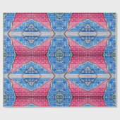 Ripped Pattern Broken Tile Vibranred blue Geschenkpapier (Flach)