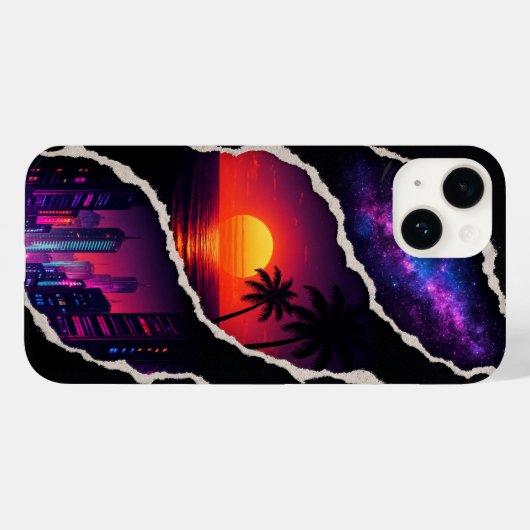 Ripped Sky Hidden World Ästhetik iPhone Case (Rückseite (Horizontal))