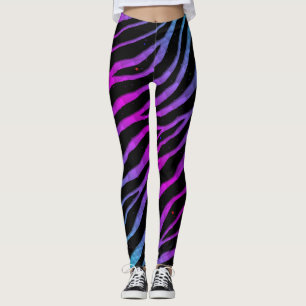 Ripped SpaceTime Stripes - Cyan/Pink Leggings