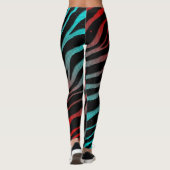 Ripped SpaceTime Stripes - Cyan/Red Leggings (Rückseite)