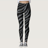 Ripped SpaceTime Stripes - Glitzer Silver Leggings (Vorderseite)