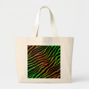Ripped SpaceTime Stripes - grün/orange Jumbo Stoffbeutel