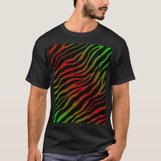 Ripped SpaceTime Stripes - grün/rot T-Shirt (Vorderseite)