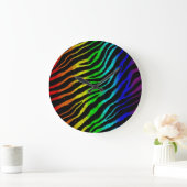Ripped SpaceTime Stripes - Light Spectrum Große Wanduhr (Zuhause)