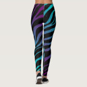 Ripped SpaceTime Stripes - Lila/Cyan Leggings (Rückseite)