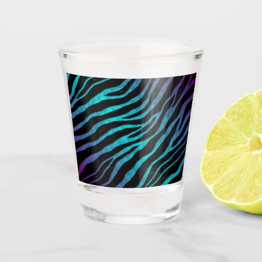 Ripped SpaceTime Stripes - Lila/Cyan Schnapsglas (Vorderseite)