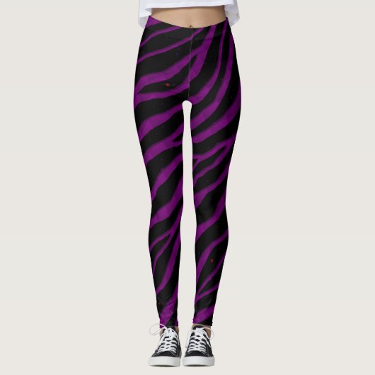 Ripped SpaceTime Stripes - Lila Leggings (Vorderseite)