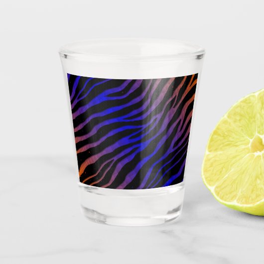Ripped SpaceTime Stripes - Orange/Blau Schnapsglas (Vorderseite)