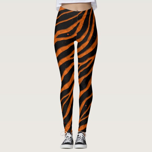 Ripped SpaceTime Stripes - Orange Leggings (Vorderseite)