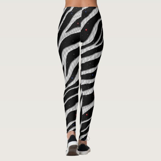 Ripped SpaceTime Stripes - White Leggings (Rückseite)