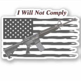 Ripped USA Flag I will AR15 Rifle nicht einhalten Aufkleber