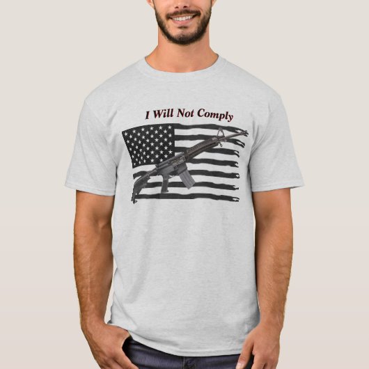 Ripped USA Flag I will light not compliance T-Shirt (Vorderseite)