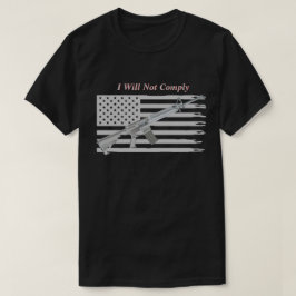 Ripped USA Flag I will not compliance Dark T-Shirt