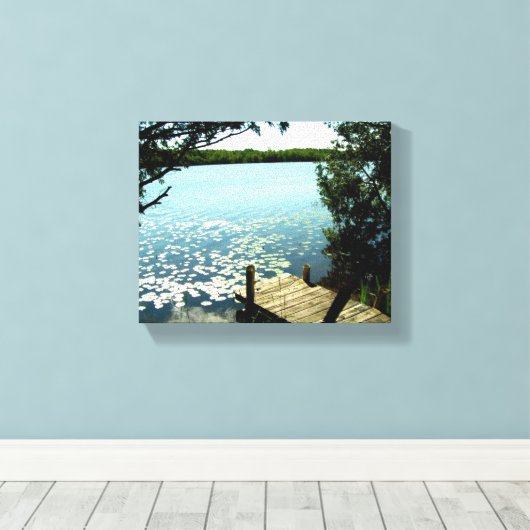 Rippel auf den überfüllten Leinensee Leinwanddruck (Insitu (Holzboden))