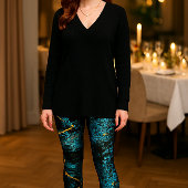 Rippeleffekt: Abstrakt blau auf schwarz Leggings