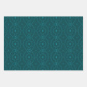 Rippelinie-Arbeit mit Aquamariner Variante Geschenkpapier Set (Vorderseite 3)