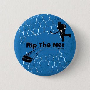 Rippen Sie den Pinback des Net Hockey Player auf b Button