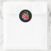 Rippenflagge Eritrea Runder Aufkleber (Tasche)