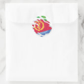 Rippenflagge Eritrea Runder Aufkleber (Tasche)
