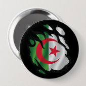 Rippenflagge in Algerien Button (Vorne & Hinten)