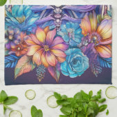 Rippenkäfig und Blume Geschirrtuch (Gefaltet)