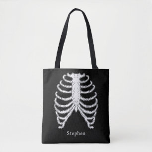 Rippenknochen und Individuelle Name Halloween Tasche
