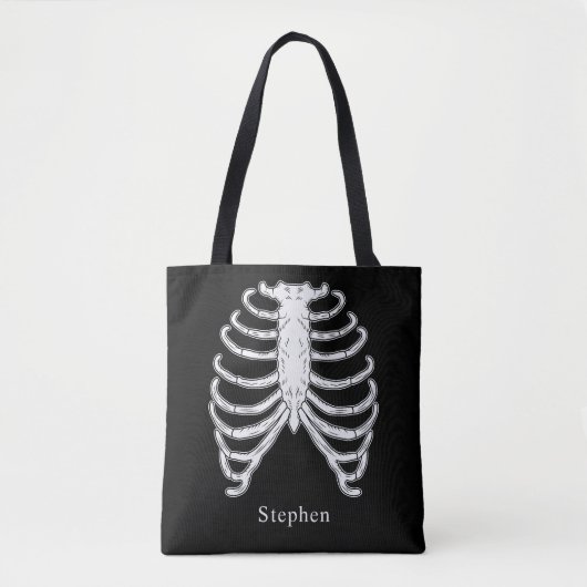 Rippenknochen und Individuelle Name Halloween Tasche (Vorderseite)