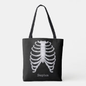 Rippenknochen und Individuelle Name Halloween Tasche (Rückseite)