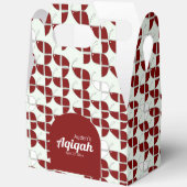 RIPPENWEISES, weißes rotes Muster, Aqiqah Babydusc Geschenkschachtel (Offen)
