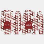 RIPPENWEISES, weißes rotes Muster, Aqiqah Babydusc Geschenkschachtel (Ungeklappt)