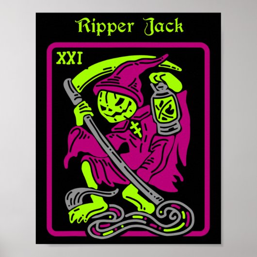 Ripper Jack Tarot Card Halloween Occult Decke Männ Poster (Vorne)