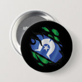 Rippfahne der Torres Strait Islands Button (Vorne & Hinten)
