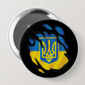 Rippfahne der Ukraine Button (Vorne & Hinten)