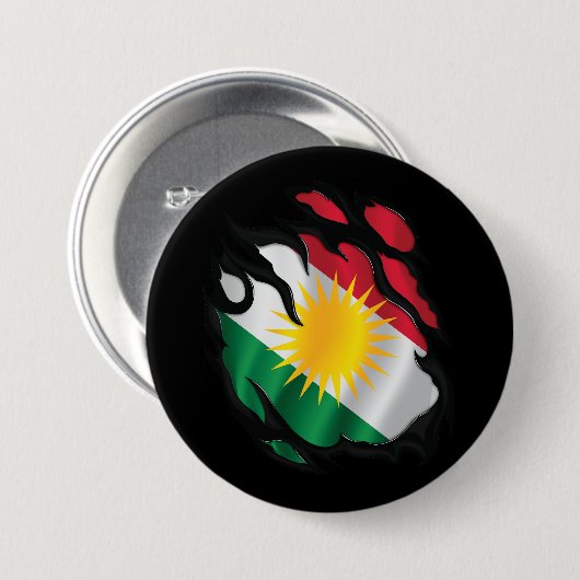 Rippfahne Kurdistan Button (Vorne & Hinten)