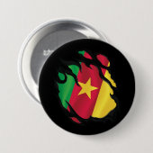 Rippfahne von Kamerun Button (Vorne & Hinten)