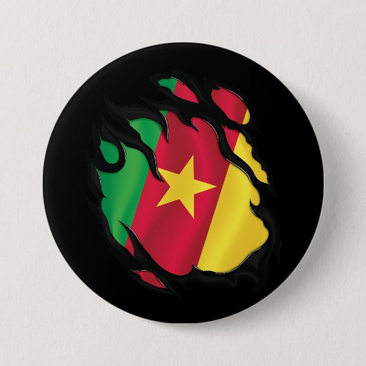Rippfahne von Kamerun Button (Vorderseite)