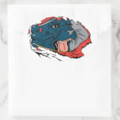 Ripping des schwarzen Panther Ovaler Aufkleber (Tasche)