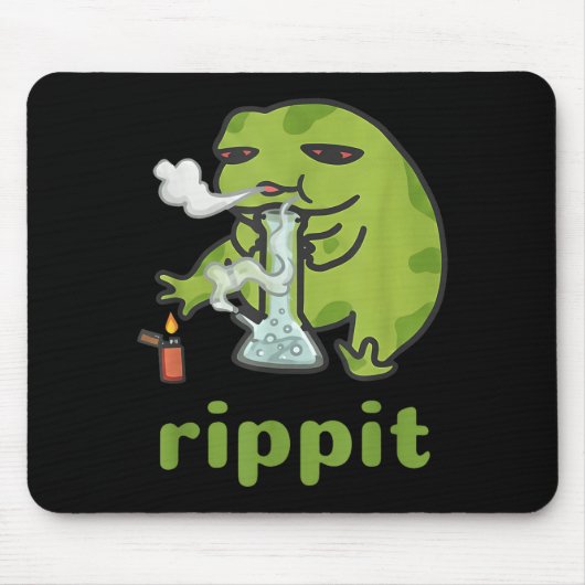 Rippit Frosch Kiffer Weed Raucher Lustig _1 Mousepad (Vorne)