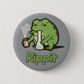 Rippit Lustiger Frosch Kiffer-Geschenk, Kiffer-Mäd Button (Vorderseite)