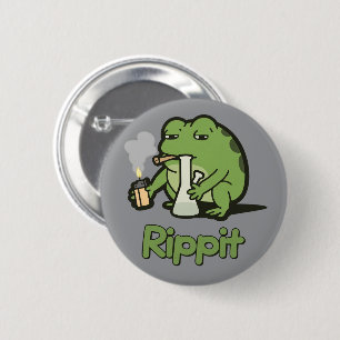Rippit Lustiger Frosch Kiffer-Geschenk, Kiffer-Mäd Button