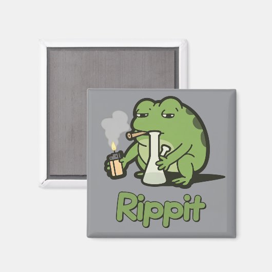 Rippit Lustiger Frosch Stoner-Geschenk, Stoner-Mäd Magnet (Vorderseite/Rückseite)