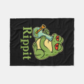 Rippit Stoner Frosch rauchende Stoner Illustration Fleecedecke (Vorderseite (Horizontal))