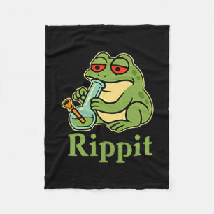 Rippit Stoner Frosch rauchende Stoner Illustration Fleecedecke