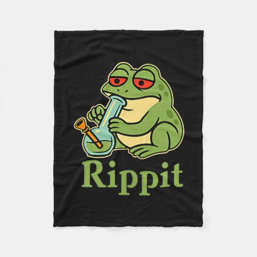 Rippit Stoner Frosch rauchende Stoner Illustration Fleecedecke (Vorderseite)