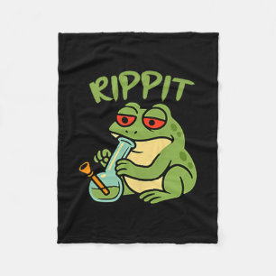 Rippit Stoner Frosch raucht Stoner Illustration Fleecedecke