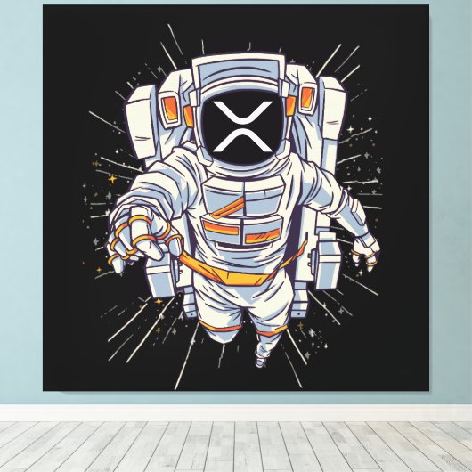 Ripple Astronaut - Xrp Crypto Leinwanddruck (Insitu (Holzboden))