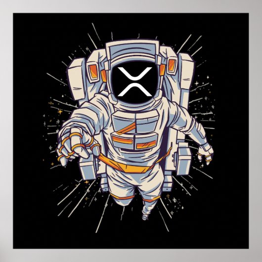 Ripple Astronaut - Xrp Crypto Poster (Vorne)