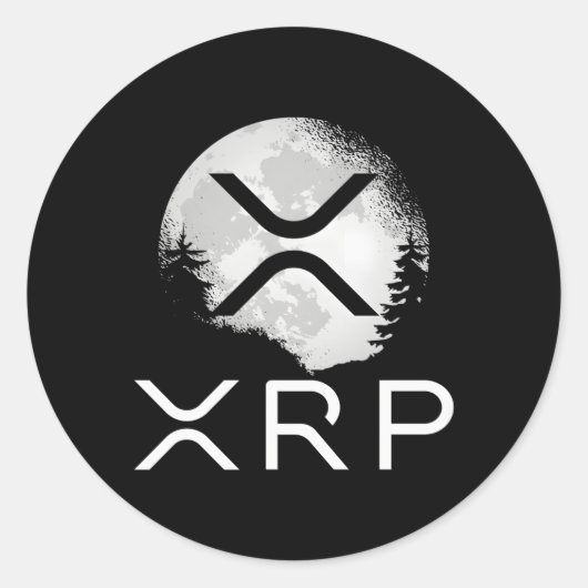 Ripple Coin Xrp Ledger Moon Kryptowährung Bull Ma Runder Aufkleber (Vorderseite)