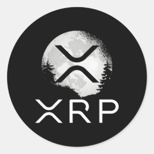 Ripple Coin Xrp Ledger Moon Kryptowährung Bull Ma Runder Aufkleber