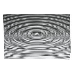 Ripple-Effekt Chic Modernes Monogramm B&W Kissenbezug